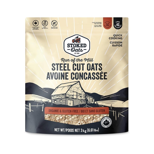 Stoked Oats 캐나다 유기농 스틸 컷 오트밀 대용량 3kg