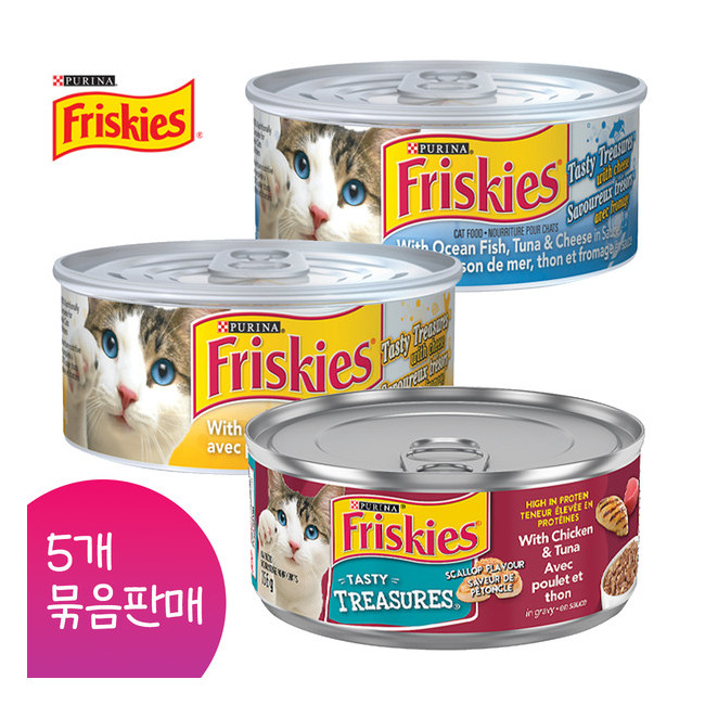 5개 퓨리나 프리스키 테이스티트레져스 통조림 3종택1