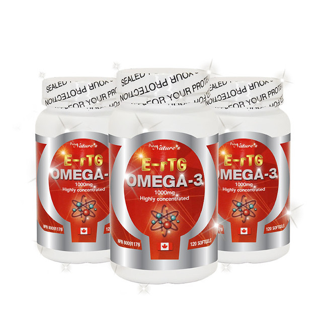 PNC 알티지 오메가3 초임계 식물성캡슐 rTG omega3 1000mg x 120캡슐 3병