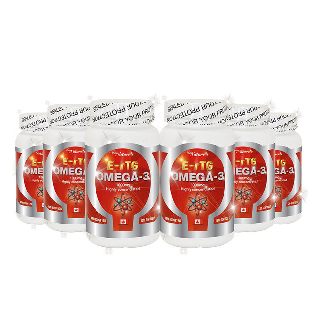 PNC 알티지 오메가3 초임계 식물성캡슐 rTG omega3 1000mg x 120캡슐 6병