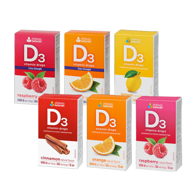플래티넘 내추럴 비타민 D3 드롭 15mL 다양한맛 택1