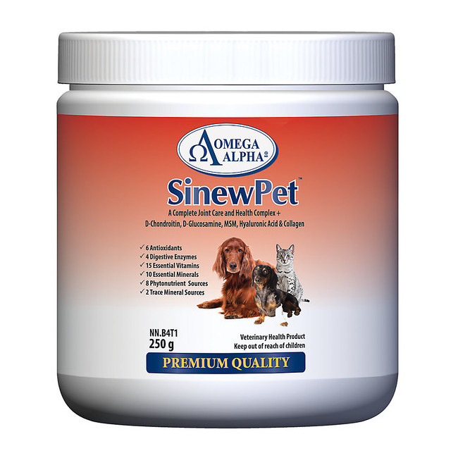 오메가알파 SinewPet 시뉴펫 관절 근육 힘줄 건강 보조제 250g/500g