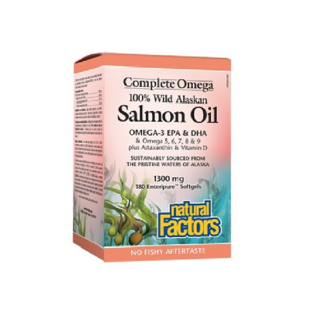 내추럴팩터스 100% 와일드 알라스칸 연어오일 180정 오메가3 오메가5 (Natural Factors Wild Alaskan Salmon Oil)