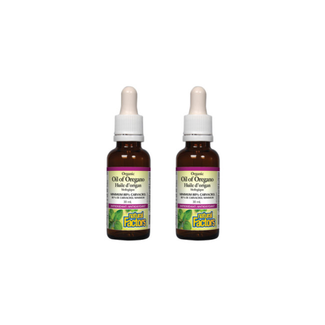 내추럴팩터스 2병 오가닉 오레가노 80% 카바크롤 오일 30ml (Natural Factors Organic Oil of Oregano)