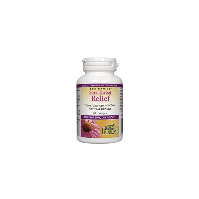 내추럴팩터스 소어 트롯 릴리프 60정 (Natural Factors Sore Throat Relief)