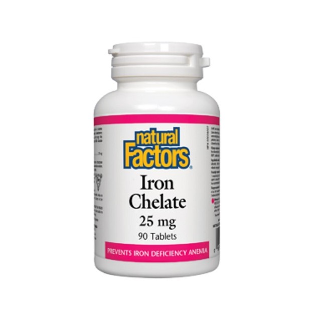 내추럴팩터스 철분 킬레이트 25mg 90정 (Natural Factors Iron Chelate)