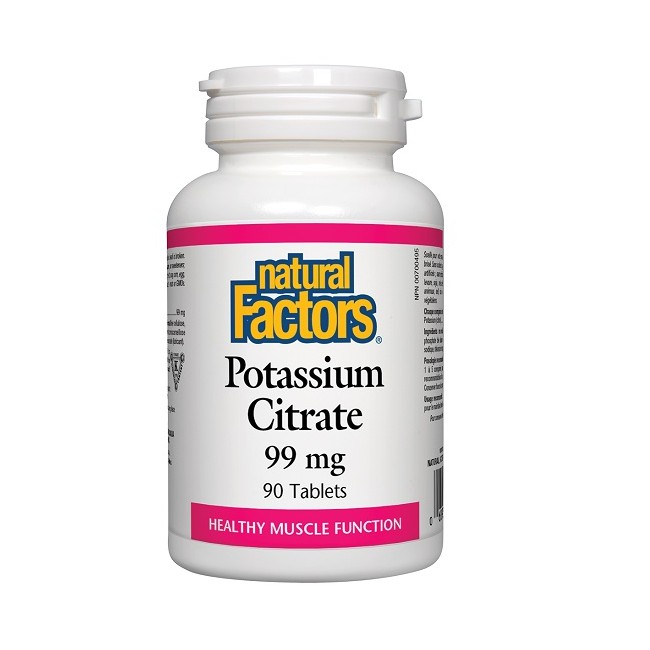내추럴팩터스 수산화 시트레이트 칼륨 포테슘 99mg 90정 (Natural Factors Potassium Citrate)