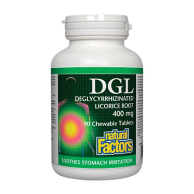 내추럴팩터스 DGL 감초뿌리 400mg 90정 (Natural Factors DGL Deglycyrrhizinated Licorice Root 400 mg)