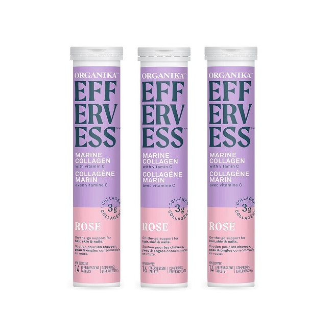 오가니카 3병 타먹는 콜라겐 피지(Fizzy) 콜라겐 워터 14정 로즈