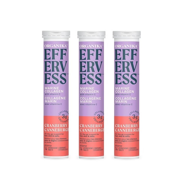 오가니카 3병 타먹는 콜라겐 피지(Fizzy) 콜라겐 워터 14정 크랜베리