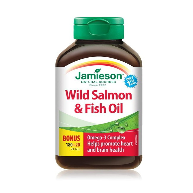 자미에슨 야생 알라스칸 연어와 멘하덴 어유 오메가3 1000mg 200정 - Jamieson Wild Salmon & Fish Oils Omega-3 Complex