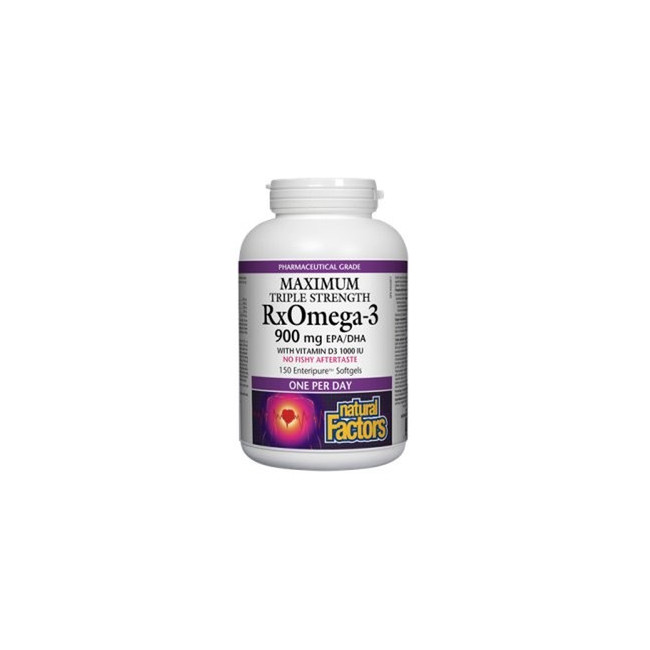 내추럴팩터스 알엑스오메가-3 비타민D3 맥시멈 트리플 900mg 150정 오메가3  (Natural Factors RxOmega-3 with Vitamin D3 1000 IU)
