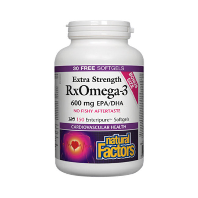 [내추럴팩터스] 알엑스오메가-3 엑스트라 스트렝쓰 600mg 150정 오메가3 오메가5 (Natural Factors RxOmega-3 Extra Strength)