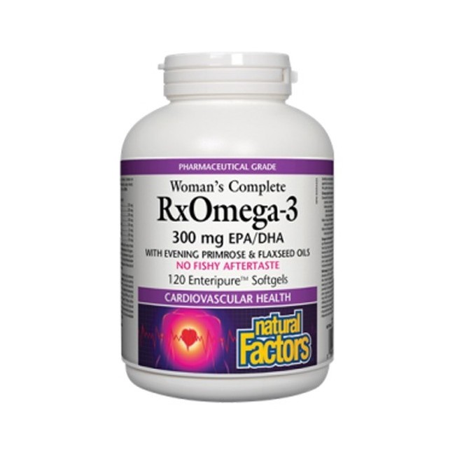 내추럴팩터스 비린내가 없는 여성용 오메가3컴플리트 알엑스오메가 300mg EPA/DHA 120정 (Natural Factors Women's Complete RxOmega-3)