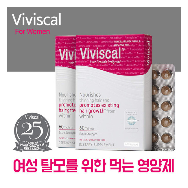 비비스칼 여성 탈모를 위한 먹는 모발영양제 60정(Viviscal Extra Strength Hair Nutrient Tablets)