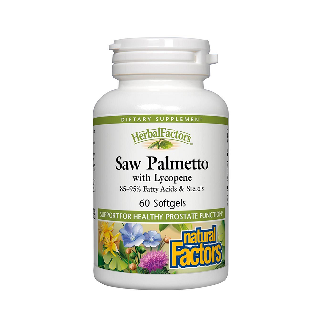 내추럴팩터스 전립선 빈뇨 쏘팔메토+라이코펜 60정 (Natural Factors Saw Plametto with Lycopene)