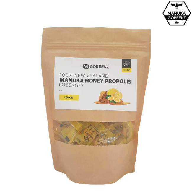 Gobeenz 100% NZ Manuka Honey MGO 550+ Propolis Lozenges(Lemon) 400g