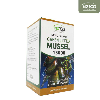 NZ100 Green Shell Mussel 15000 750mg 180 Caps