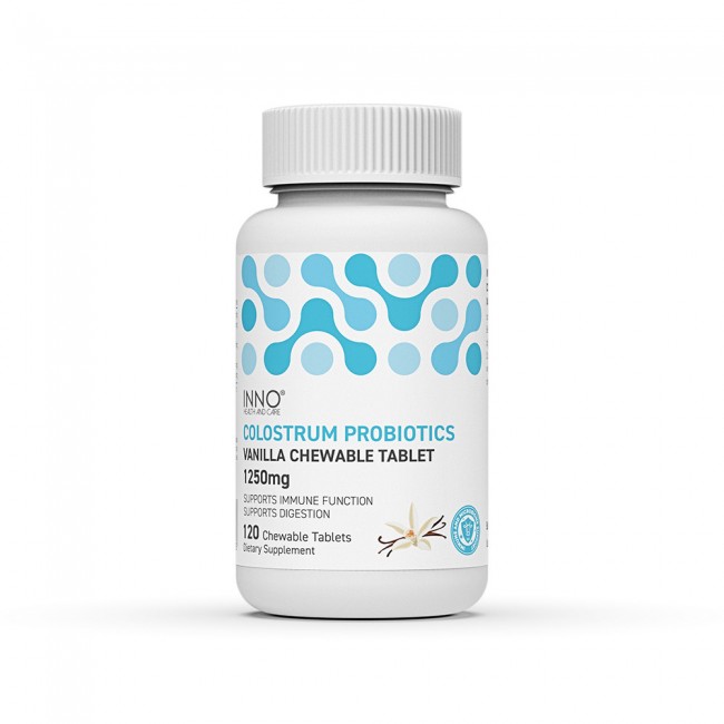 INNO HEALTH & CARE 초유 프로바이오틱스 VANILLA 1250MG 120 CHEW TABS
